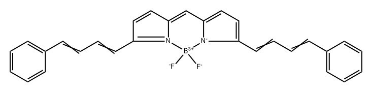 Boron, difluoro[2-[(1E,3E)-4-phenyl-1,3-butadien-1-yl]-5-[[5-[(1E,3E)-4-phenyl-1,3-butadien-1-yl]-2H-pyrrol-2-ylidene-κN]methyl]-1H-pyrrolato-κN]-, (T-4)- 구조식 이미지