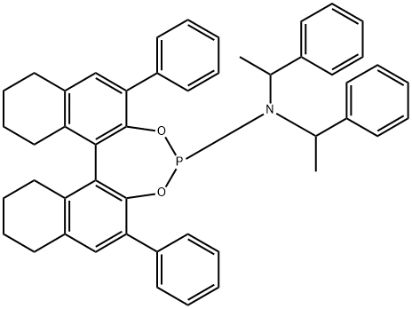 Dinaphtho[2,1-d:1',2'-f][1,3,2]dioxaphosphepin-4-amine, 8,9,10,11,12,13,14,15-octahydro-2,6-diphenyl-N,N-bis[(1R)-1-phenylethyl]-, (11bS)- Structure