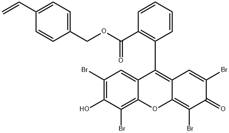 2-(2,4,5,7-tetrabromo-6-hydroxy-3-oxo-3H-xanthen-9-yl)- benzoic acid, (4-ethenylphenyl)methyl ester Structure