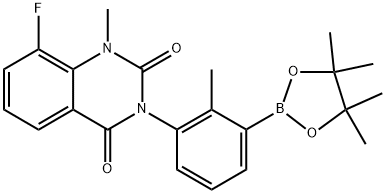 (3R)-8-Fluoro-1-methyl-3-[2-methyl-3-(4,4,5,5-tetramethyl-1,3,2-dioxaborolan-2-yl)phenyl]-2,4(1H,3H)-quinazolinedione Structure