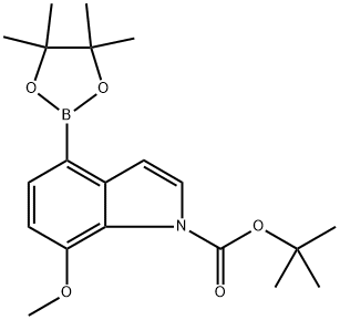 tert-Butyl 7-methoxy-4-(4,4,5,5-tetramethyl-1,3,2-dioxaborolan-2-yl)-1H-indole-1-carboxylate Structure