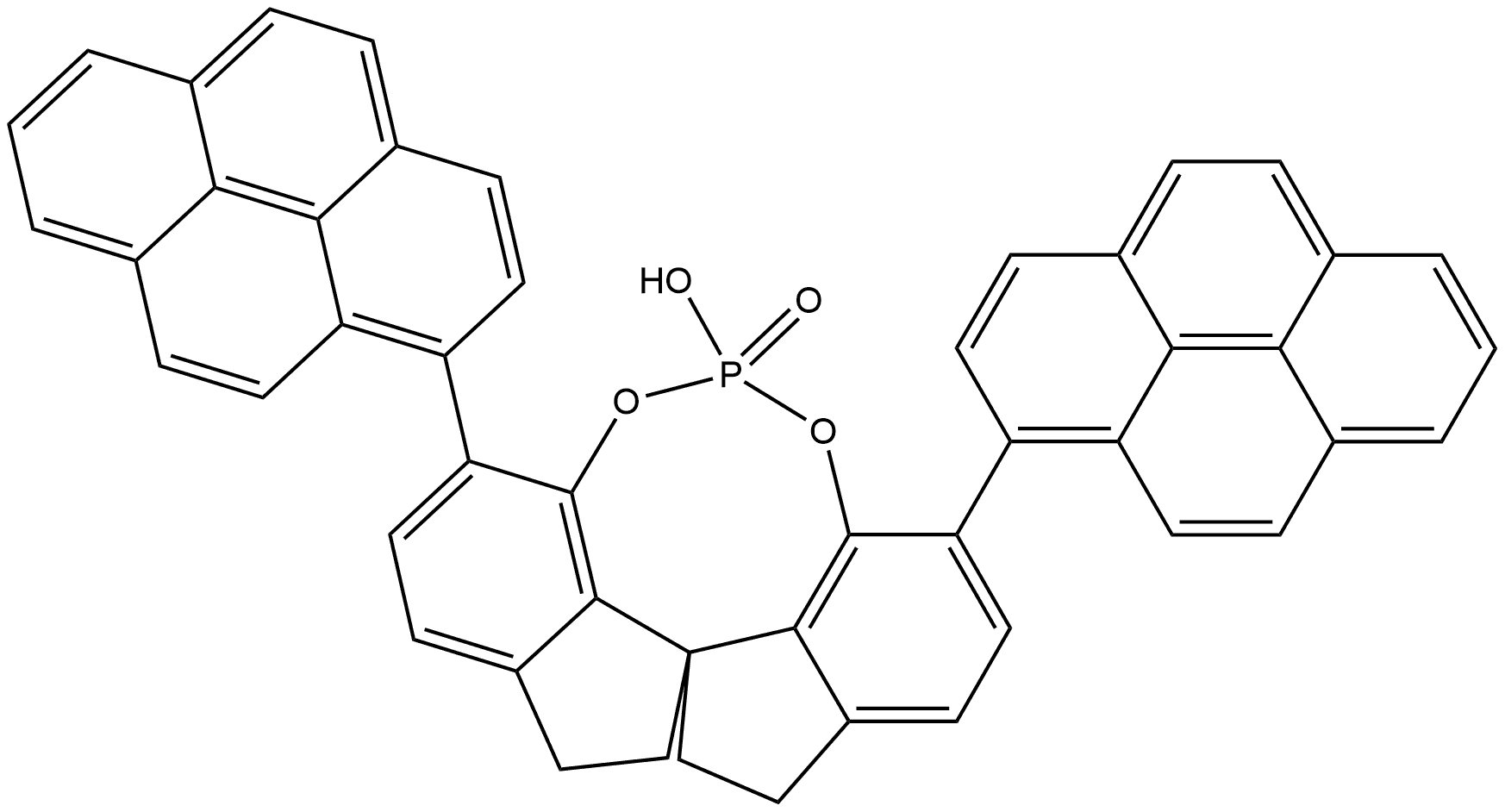 Diindeno[7,1-de:1',7'-fg][1,3,2]dioxaphosphocin, 10,11,12,13-tetrahydro-5-hydroxy-3,7-di-1-pyrenyl-, 5-oxide, (11aR)- Structure