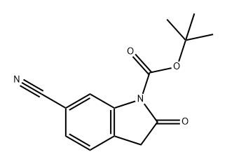 6-Cyano-2-oxo-2,3-dihydro-indole-1-carboxylic acid tert-butyl ester Structure