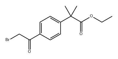 Benzeneacetic acid, 4-(2-bromoacetyl)-α,α-dimethyl-, ethyl ester Structure