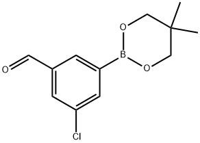 3-chloro-5-(5,5-dimethyl-1,3,2-dioxaborinan-2-yl)benzaldehyde Structure