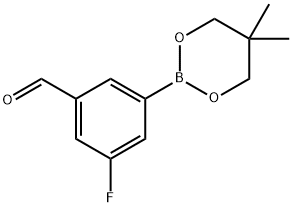 3-(5,5-dimethyl-1,3,2-dioxaborinan-2-yl)-5-fluorobenzaldehyde Structure