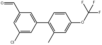 5-Chloro-2'-methyl-4'-(trifluoromethoxy)[1,1'-biphenyl]-3-carboxaldehyde Structure