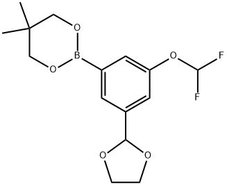 1,3,2-Dioxaborinane, 2-[3-(difluoromethoxy)-5-(1,3-dioxolan-2-yl)phenyl]-5,5-dimethyl- Structure