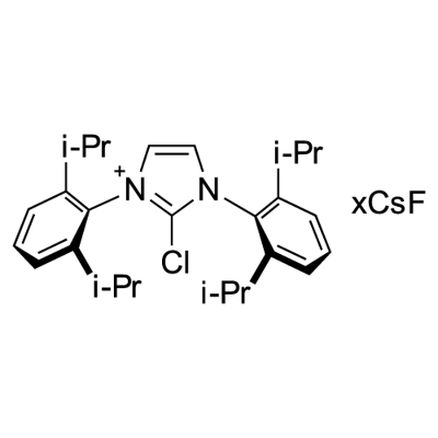 1,3-Bis(2,6-di-i-propylphenyl)-2-chloroimidazolium chloride/cesium fluoride admixture (1.0/6.7 molar ratio or 1/2.2 weight ratio) 구조식 이미지