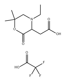 2-(4-ethyl-6,6-dimethyl-2-oxomorpholin-3-yl)acetic acid, trifluoroacetic acid Structure