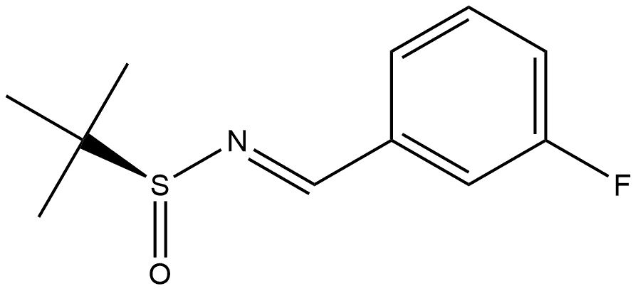 2-Propanesulfinamide, N-[(3-fluorophenyl)methylene]-2-methyl-, [N(E),S(S)]- Structure