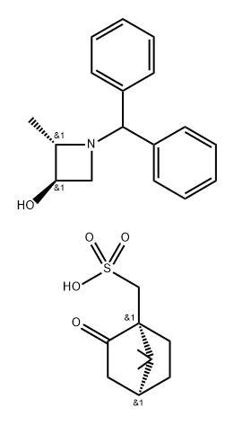 (2S,3R)-1-benzhydryl-2-methylazetidin-3-ol ((1R,4S)-7,7-dimethyl-2-oxobicyclo[2.2.1]heptan-1-yl)methanesulfonate Structure