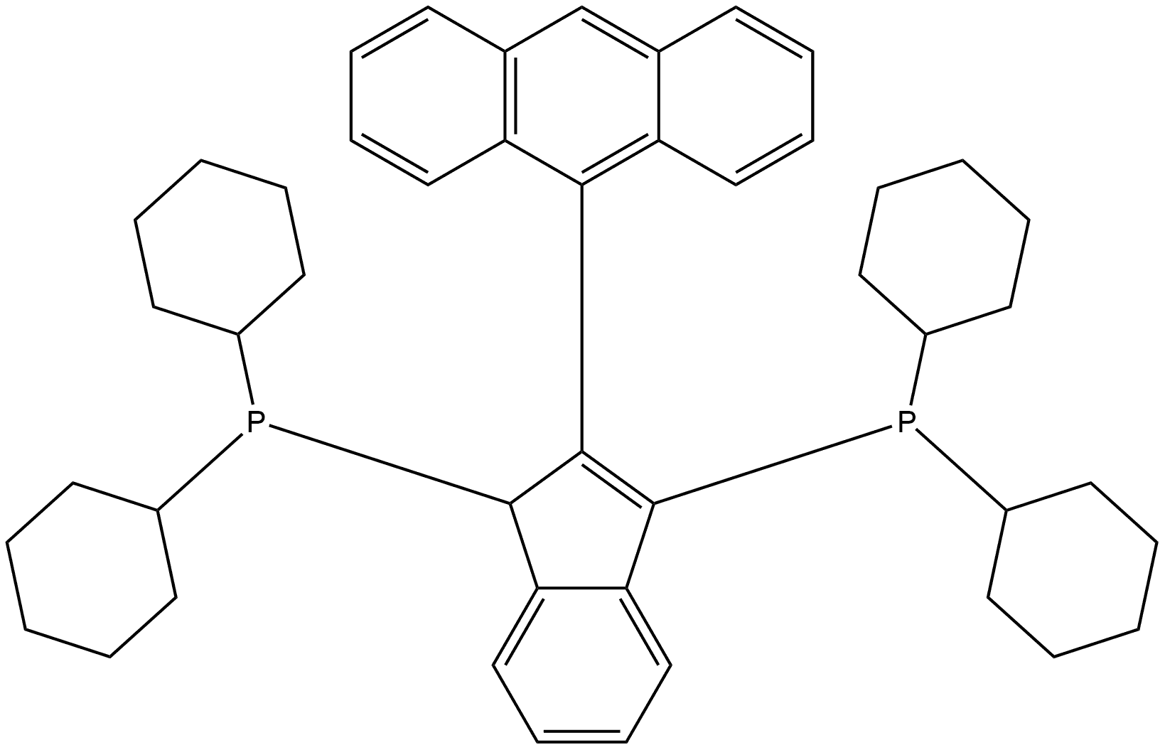 1,1'-[2-(9-anthracenyl)-1H-indene-1,3-diyl]bis[1,1-dicyclohexylPhosphine] 구조식 이미지