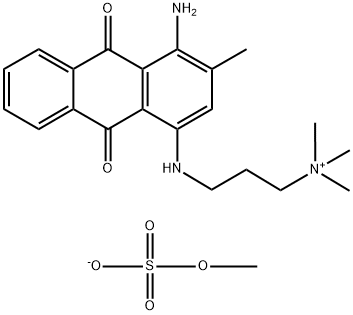 1-Propanaminium,3-((4-amino-9,10-dihydro-3-methyl-9,10-dioxo-1-anthracenyl)amino)-N,N,N-trimethyl-,methyl sulfate (1:1) Structure
