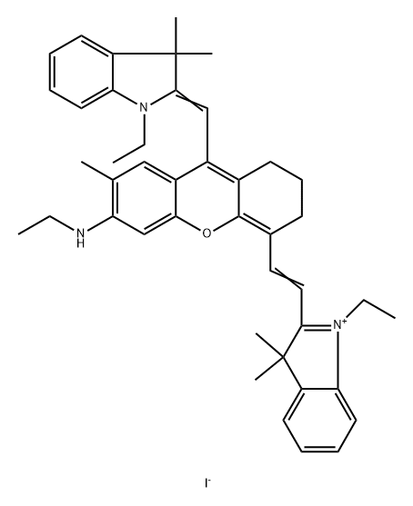 3 H -Indolium, 1-ethyl-2-[2-[6-(ethylamino)-9-[(1-ethyl-1,3- Structure