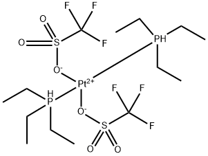 cis-[Pt(II)(PEt)3(trifluoromethane-sulfonate)2 구조식 이미지