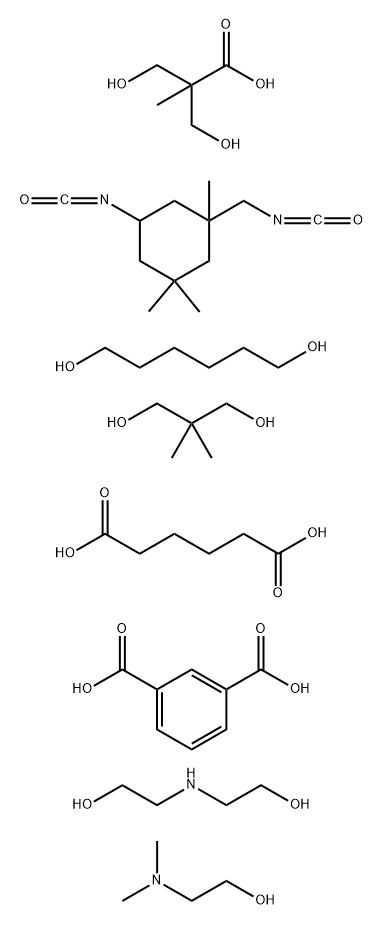 1,3-디메틸-2,2-프로판디올,헥산디오산,1,3-헥산디올,1,6-히드록시-3-(히드록시메틸)-2-메틸프로판산,2'-이미노비스를포함하는2,2-벤젠디카르복실산중합체[에탄올]및5-이소시아나토-1-(이소시아네이토메틸)-1,3,3-트리메틸시클로헥산,화합물.승 구조식 이미지