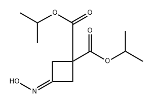 1,1-Cyclobutanedicarboxylic acid, 3-(hydroxyimino)-, 1,1-bis(1-methylethyl) ester 구조식 이미지