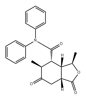(3R,3aS,4R,5S,7aR)-3,5-dimethyl-1,6-dioxo-N,N-diphenyloctahydroisobenzofuran-4-carboxamide Structure