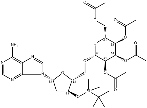 Adenosine,2'-deoxy-3'-0〔(1,1-dimethylethyl)dimethylsilyl]-5-O Structure