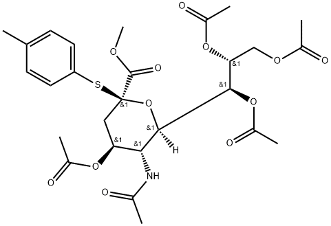 α-Neuraminic acid, N-acetyl-2-S-(4-methylphenyl)-2-thio-, methyl ester, 4,7,8,9-tetraacetate 구조식 이미지