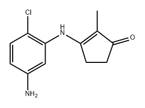 3-((5-amino-2-chlorophenyl)amino)-2-methylcyclopent-2-en-1-one Structure