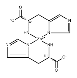 Zinc, bis(L-histidinato-κN,κN3)-, (T-4)- Structure