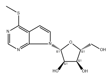 (2R,4R,5R)-2-(hydroxymethyl)-5-(5-methylsulfanyl-2,4,9-triazabicyclo[4.3.0]nona-2,4,7,10-tetraen-9-yl)oxolane-3,4-diol 구조식 이미지