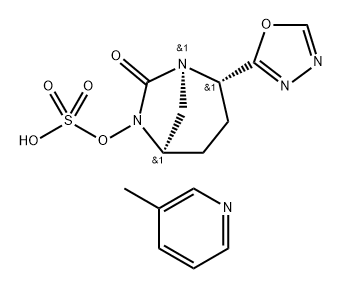 Sulfuric acid, mono[(1R,2S,5R)-2-(1,3,4- oxadiazol-2-yl)-7-oxo-1,6-diazabicyclo[3.2.1] oct-6-yl] ester, compd. with 3-methylpyridine (1:1) Structure