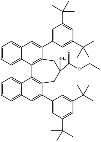 Ethyl (11bR)-4-Amino-2,6-bis(3,5-di-tert-butylphenyl)-4,5-dihydro-3H-cyclohepta[1,2-a:7,6-a']dinaphthalene-4-carboxylate Structure