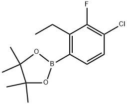 2-(4-Chloro-2-ethyl-3-fluorophenyl)-4,4,5,5-tetramethyl-1,3,2-dioxaborolane 구조식 이미지