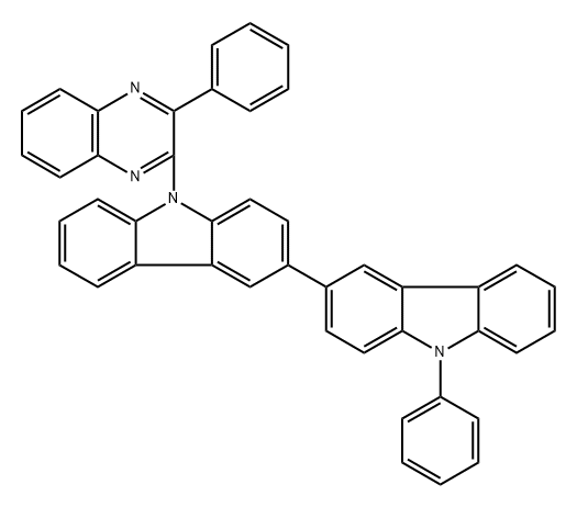 9-Phenyl-9′-(3-phenyl-2-quinoxalinyl)-3,3′-bi-9H-carbazole Structure