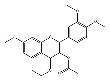 trans-2,3,trans-3,4-4-Ethoxy-3',4',7-trimethoxy-3-flavanol acetate 구조식 이미지