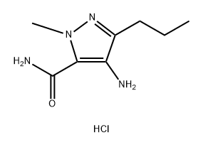 4-amino-1-methyl-3-propyl-1H-pyrazole-5-carboxamide hydrochloride (1:1) Structure