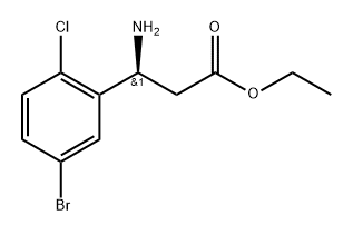 Benzenepropanoic acid, β-amino-5-bromo-2-chloro-, ethyl ester, (βS)- Structure