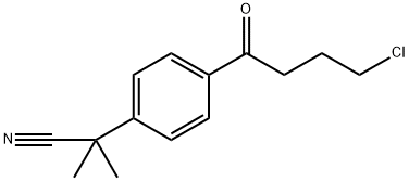 Benzeneacetonitrile, 4-(4-chloro-1-oxobutyl)-α,α-dimethyl- Structure