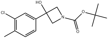 1,1-Dimethylethyl 3-(3-chloro-4-methylphenyl)-3-hydroxy-1-azetidinecarboxylate Structure