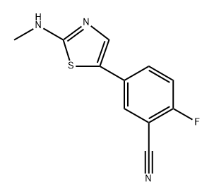 2-fluoro-5-(2-(methylamino)thiazol-5-yl)benzonitrile Structure