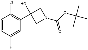 1,1-Dimethylethyl 3-(2-chloro-5-fluorophenyl)-3-hydroxy-1-azetidinecarboxylate Structure