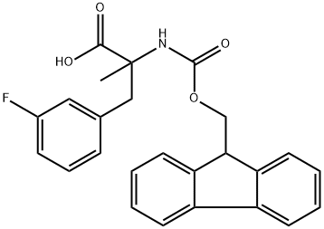 N-Fmoc-3-fluoro-a-methyl-DL-phenylalanine 구조식 이미지