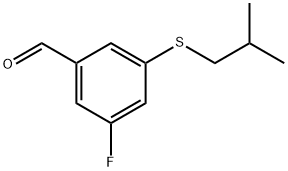 3-Fluoro-5-[(2-methylpropyl)thio]benzaldehyde Structure