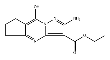 2-amino-3-carbethoxy-6,7-dihydro-8-hydroxy-5H-cyclopentapyrazolo[1,5-a]pyrimidine Structure