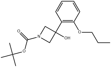 1,1-Dimethylethyl 3-hydroxy-3-(2-propoxyphenyl)-1-azetidinecarboxylate Structure