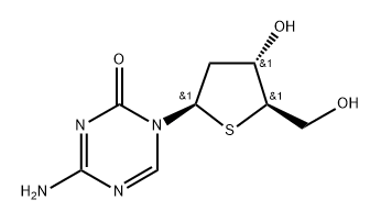 1,3,5-Triazin-2(1H)-one, 4-amino-1-(2-deoxy-4-thio-β-D-erythro-pentofuranosyl)- Structure