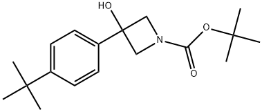 1-Azetidinecarboxylic acid, 3-[4-(1,1-dimethylethyl)phenyl]-3-hydroxy-, 1,1-dimethylethyl ester Structure