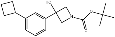 1,1-Dimethylethyl 3-(3-cyclobutylphenyl)-3-hydroxy-1-azetidinecarboxylate Structure