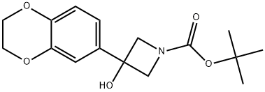 1-Azetidinecarboxylic acid, 3-(2,3-dihydro-1,4-benzodioxin-6-yl)-3-hydroxy-, 1,1-dimethylethyl ester Structure