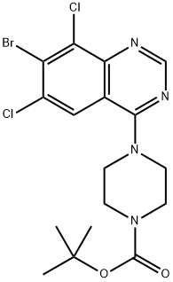 tert-Butyl 4-(7-bromo-6,8-dichloroquinazolin-4-yl)piperazine-1-carboxylate Structure