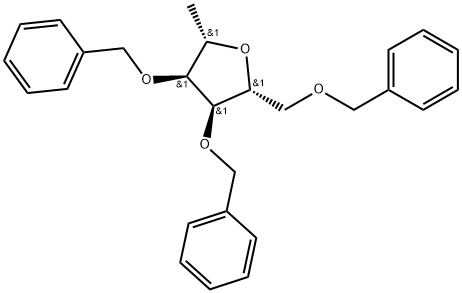 β-1-methyl-1-deoxy-2,3,5-tri-O-benzyl-D-ribofuranose Structure