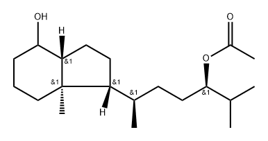 1H-Indene-1-butanol, octahydro-4-hydroxy-δ,7a-dimethyl-α-(1-methylethyl)-, 1-acetate, (αR,δR,1R,3aR,7aR)- Structure